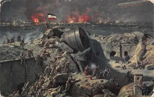 Eroberung von Lüttich durch General von Emmich Patriotika Postkarte AK 1916