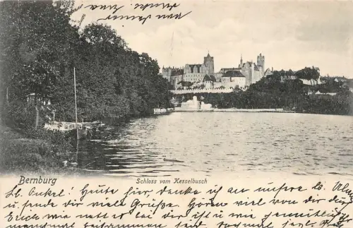 Bernburg Schloss vom Kesselbusch Postkarte AK 1906