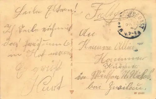 Hof i. B. Rathaus mit Michaelskirche Feldpostkarte AK