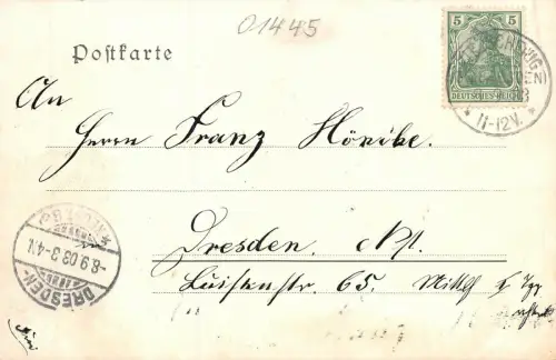 Männergenesungsheim bei Zitzschewig bei Dresden Sachsen Postkarte AK 1903