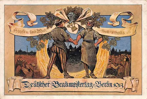 Deutscher Brauereitag Berlin 1913 Postkarte AK