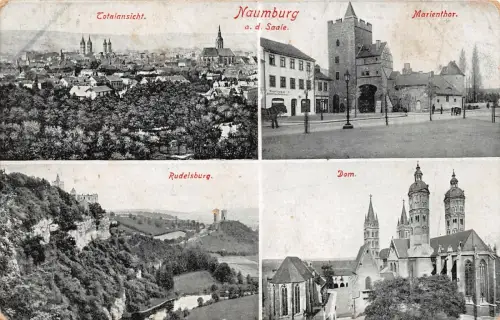 Stadtansicht, Dom, Marienthor Naumburg an der Saale Sachsen-Anhalt AK 1916