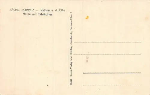 Mühle mit Talwächter Rathen an der Elbe Sächsische Schweiz Sachsen AK