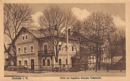 Jocketa Vogtland Hotel zur Vogländ. Schweiz Teilansicht Postkarte