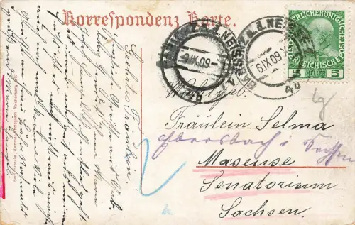 Kirche und Bismarckplatz in Gablonz an der Neiße Böhmen Postkarte AK 1909