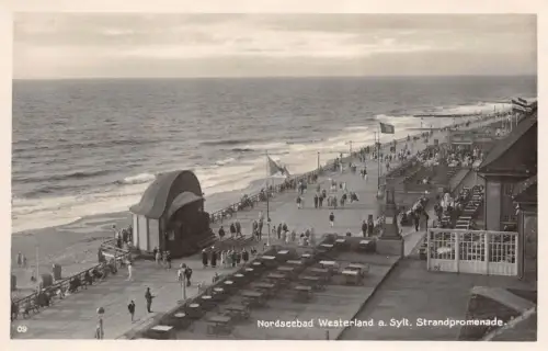 Nordseebad Westerland a. Sylt Strandpromenade Postkarte AK