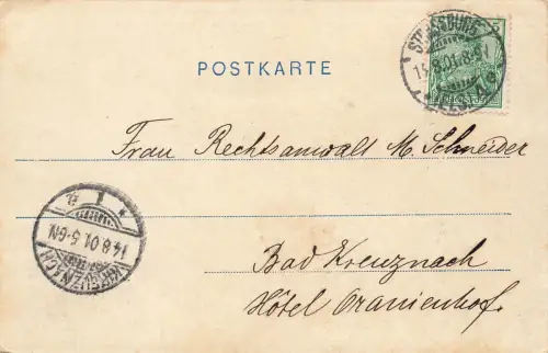 Kleberplatz, Jung-Sankt-Peterkirche u. Hauptwache Strassburg Frankreich AK 1901