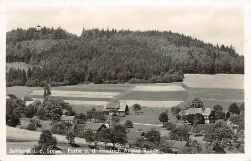 Partie an der Friedrich August Baude Sohland an der Spree Sachsen Postkarte AK