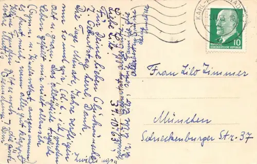 Neustadt a. Orla Carl-Alexander-Straße Postkarte 1963