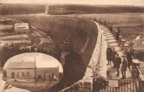 Totalansicht v. d. Talsperre Gasthof Günnel Muldenberg Vogtland AK 1926