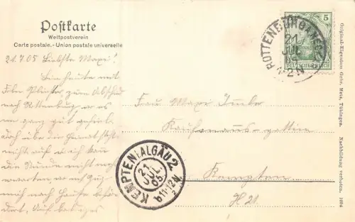 Rottenburg a. N. Ansicht Kirche Baden-Württemberg Postkarte AK 1905