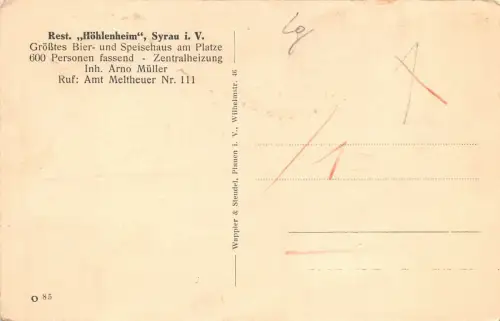 Restaurant Höhlenheim Meisterbräu Syrau i. V. Postkarte