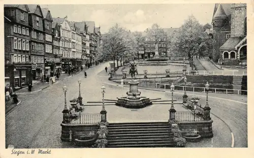 Siegen Markt belebte Strasse Fotokarte