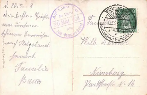 Helgoland Totalansicht Gedicht Postkarte AK 1928