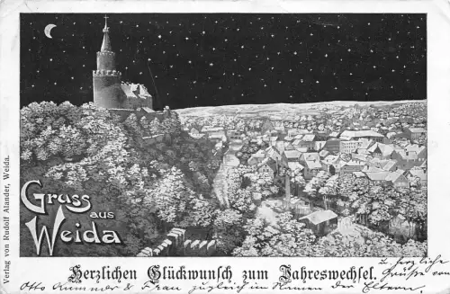 Gruss aus Weida Stadtansicht Thüringen Postkarte AK 1904