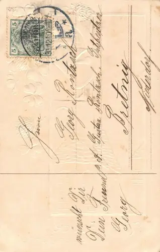 Kirche Glocke Neujahr Glückwunsch Postkarte 31.12.1910