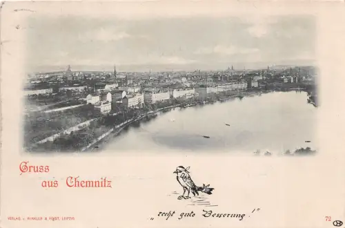 Gruss aus Chemnitz Sachsen Postkarte gel. 1898