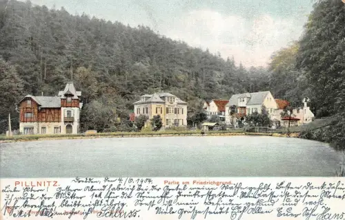 Pillnitz Partie am Friedrichgrund Postkarte AK 1904