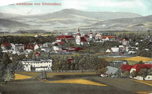 Schlesien Bad Warmbrunn vom Scholzenberg AK 1911