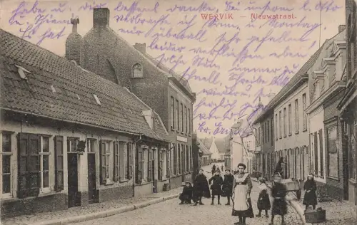 Nieuwstraat in Wervik Flandern Belgien Postkarte AK 1915