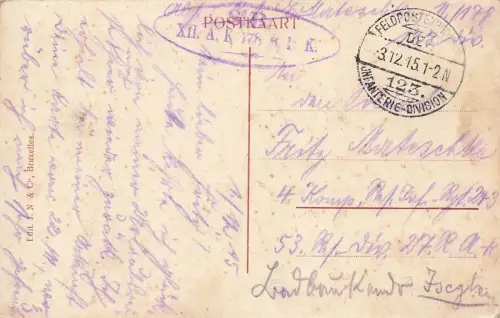 Nieuwstraat in Wervik Flandern Belgien Postkarte AK 1915