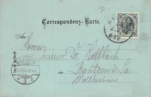 Gruss vom Leopoldsberg Restauration Kirche Dampfer Postkarte AK 1904