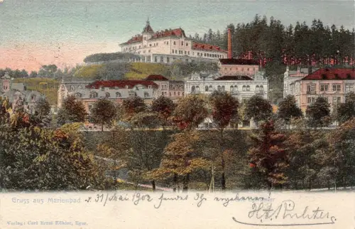 Gruss aus Marienbad Postkarte AK 1902