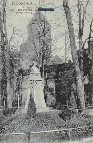 Freiberg i. S. Werner-Denkmal Schloss Falkenstein Freudenstein Postkarte AK 1913