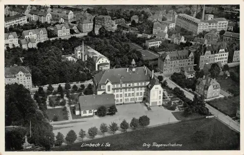 Limbach i. Sa. Orig. Fliegeraufnahme Postkarte AK 1937