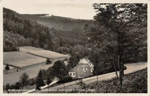 Wettintal-Landesgemeinde Vielb. Ausflugsort Erlbach i. Vogtl. Postkarte AK 1932