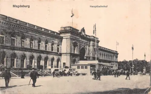 Magdeburg Hauptbahnhof Feldpostkarte AK 1917