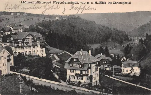 Höhenluftkurort Freudenstadt 740 m ü. M. Christophstal Postkarte AK 1916