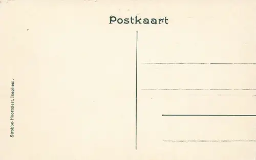 Vaart Hooge brug Brücke in Iseghem Westflandern Belgien Postkarte AK