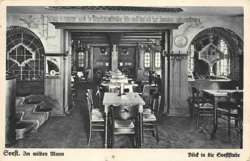 Im wilden Mann altdeutsche Gaststätte Soest Am Markt AK