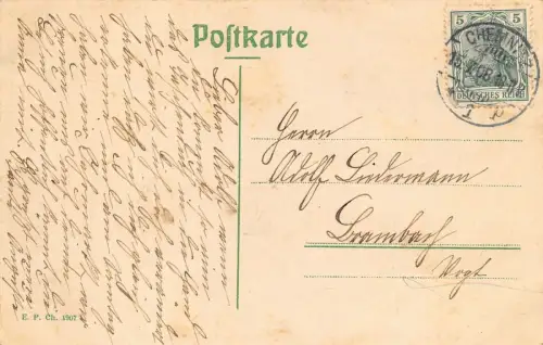Chemnitz Königstrasse Postkarte 1908