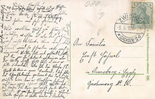 Zwickau i. Sa. Ingenierschule Postkarte 1912