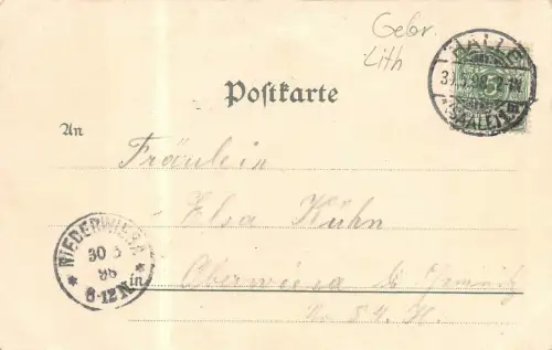 Etablissement Saalschloss-Brauerei Giebichenstein Inh. Fritz Rahne Litho AK 1898