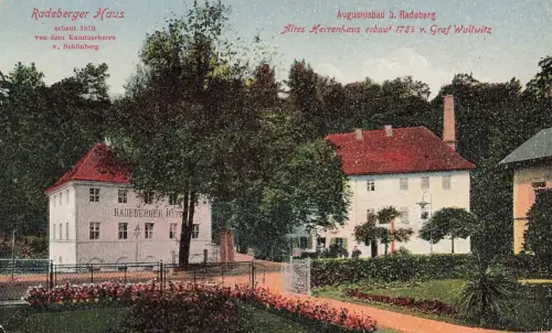 Herrenhaus und Radeberger Haus in Augustusbad b. Radeberg Sachsen Postkarte AK