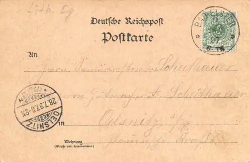 Gruss aus Bad Elster v. Brunnenberg gesehen Agnesruh Litho AK 1897