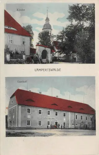 AK Lampertswalde bei Oschatz Gasthaus zum Adler, Kirche