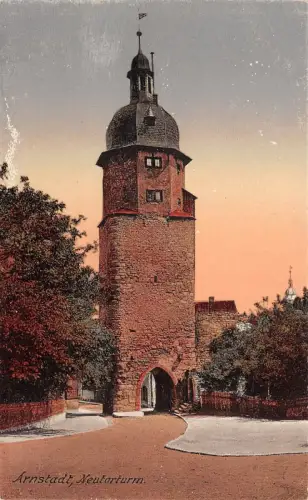 Arnstadt Neutorturm Thüringen Postkarte AK