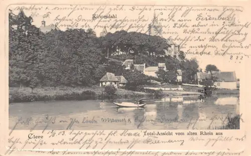 Cleve Total-Ansicht vom alten Rhein aus Kirmesdahl Postkarte AK 1903