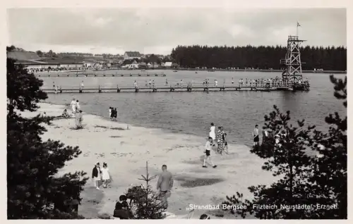 "Strandbad Bergsee" Filzteich Neustädtel, Erzgeb. Postkarte AK 1935
