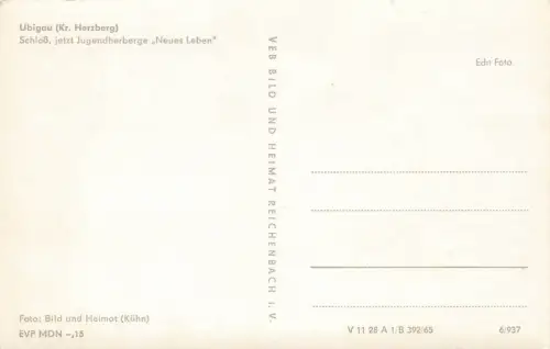 Schloss, jetzt Jugendherberge Neues Leben in Uebigau Brandenburg Postkarte AK