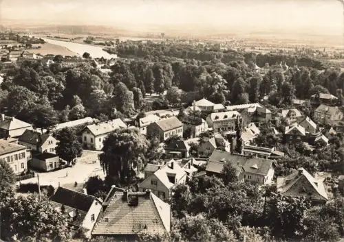 Blick vom HO-Restaurant Cafe Hausberg Dresden Pillnitz Sachsen Postkarte AK