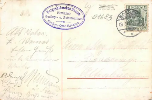 Gruss vom Bergschlösschen in Nossen Sachsen Postkarte AK 1905