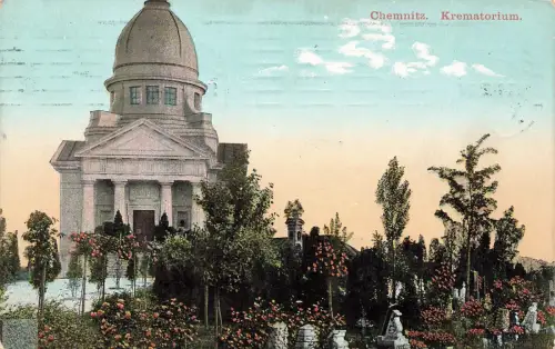 Krematorium in Chemnitz Sachsen Postkarte AK 1911