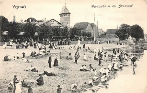 Vegesack Weserpartie an der "Strandlust" AK