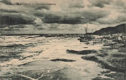 Gewitterstimmung in Seebad Misdroy Pommern Postkarte AK 1913