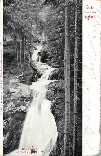 Gruß aus dem Vogtland Rissfälle bei Falkenstein Sachsen Postkarte AK 1906